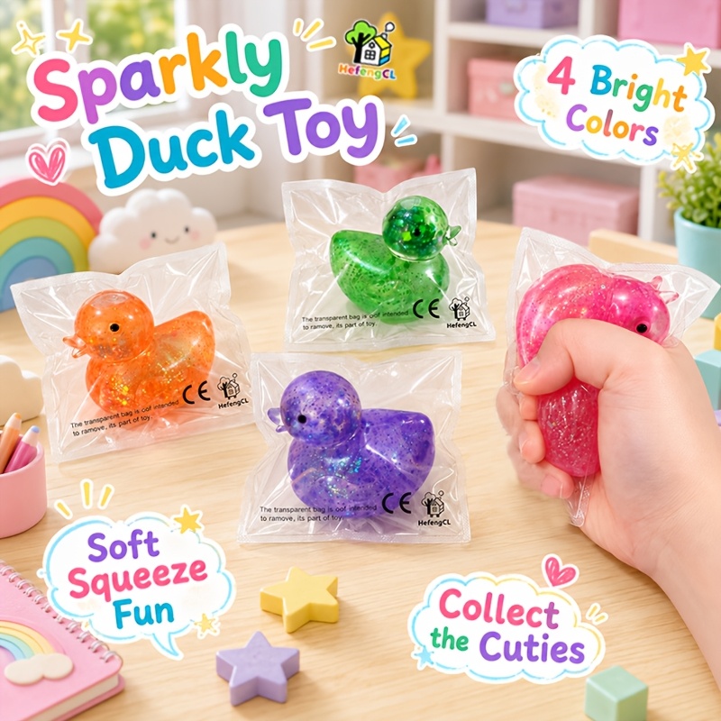 Glitter Duck Toy, Cute Sparkly Animal Toy